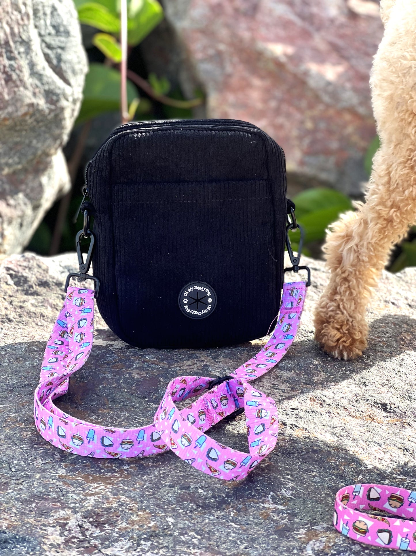Corduroy Crossbody Pouch - Black