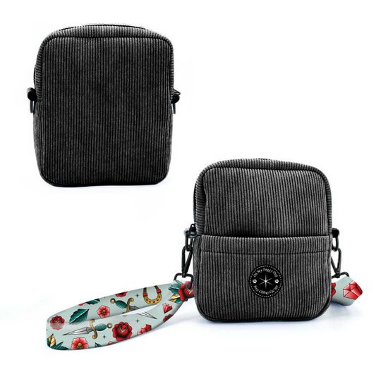 Corduroy Crossbody Pouch - Black